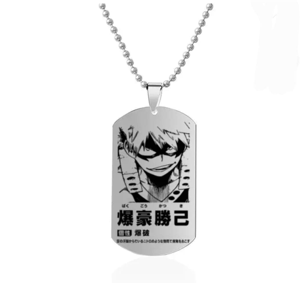 Collier Plaque Bakugo – Inspiré de l’univers My Hero Academia